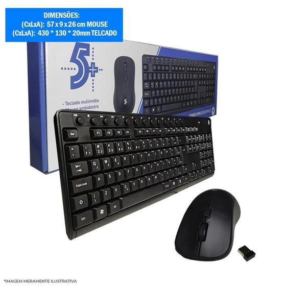 KIT Teclado + Mouse S/ Fio 015-0079 Office - 5+ Menor preço em KIT Teclado + Mouse S/ Fio 015-0079 Office - 5+