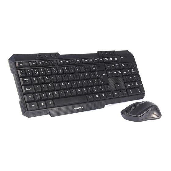 Imagem de Kit Teclado + Mouse S/ Fio K-W10BK Preto C3Tech