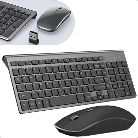 Kit Teclado Mouse Sem Fio 2.4g Recarregável Bateria Wireless Top Menor preço em Kit Teclado Mouse Sem Fio 2.4g Recarregável Bateria Wireless Top