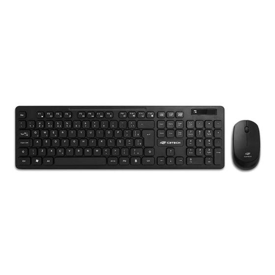 Imagem de Kit Teclado + Mouse Sem Fio C3Tech, ABNT2, 1000DPI, Preto - K-W20BK - C3 tech