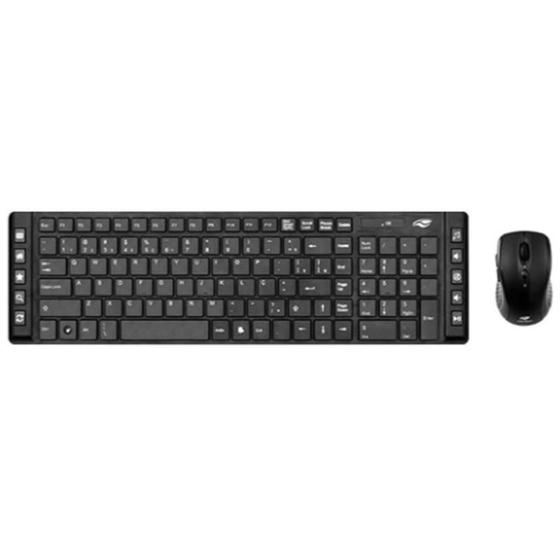 Imagem de Kit Teclado Mouse Sem Fio Multimídia C3Tech 1600Dpi Homologa