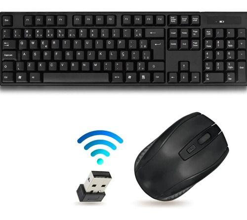 Kit Teclado + Mouse Sem Fio Simples Português Original C/ Nf Menor preço em Kit Teclado + Mouse Sem Fio Simples Português Original C/ Nf