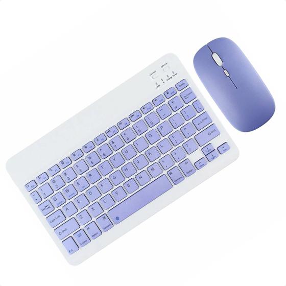 Imagem de Kit Teclado Mouse Tablet Lenovo Tab M9 9" Recarregável Bluetooth Sem Fio Silencioso