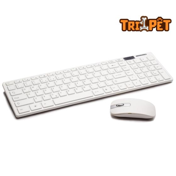 Imagem de Kit Teclado Mouse Wireless S/fio Ultra Slim 2.4 Ghz