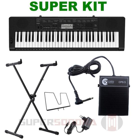 Kit Teclado Musical Casio Ctk3500 Midi/usb Aplicativo Chordana + Suporte X + Pedal Sustain + Fonte Menor preço em Kit Teclado Musical Casio Ctk3500 Midi/usb Aplicativo Chordana + Suporte X + Pedal Sustain + Fonte