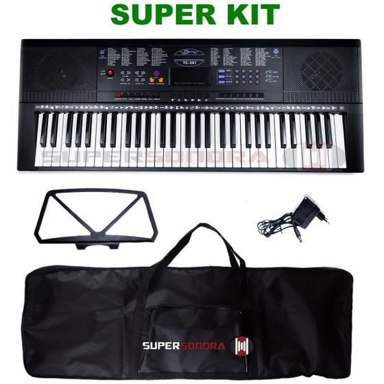 Kit Teclado Musical Estudante Spring Tc 261 61 Teclas + Capa + Fonte + Suporte Partituras é boa?
