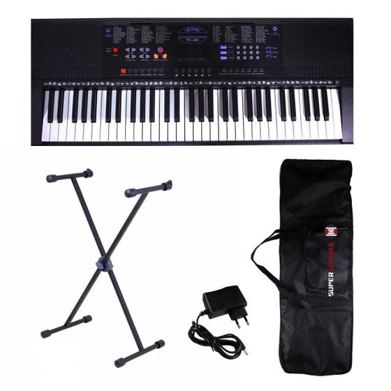 Kit Teclado Musical Estudante Spring Tc 261 61 Teclas + Suporte Em X + Capa + Fonte + Suporte Partit é boa?