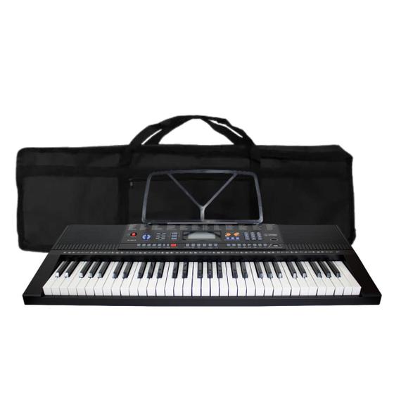 Imagem de Kit Teclado Musical Iniciante 61 Teclas Com USB + Capa