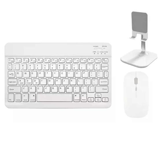 Imagem de Kit Teclado Recarregável e Mouse + Suporte Tablet/ Celular