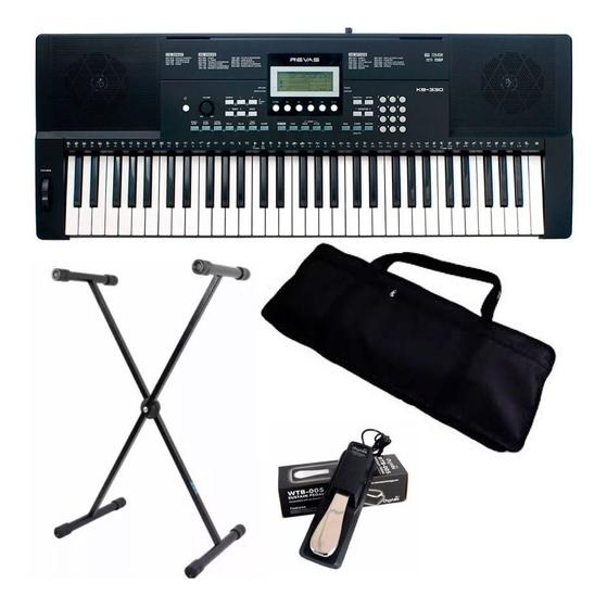 Imagem de Kit Teclado Roland Revas Kb330 + Bag + Suporte + Sustain