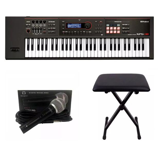 Imagem de Kit Teclado Roland Xps30 com Banqueta e Microfone Regent