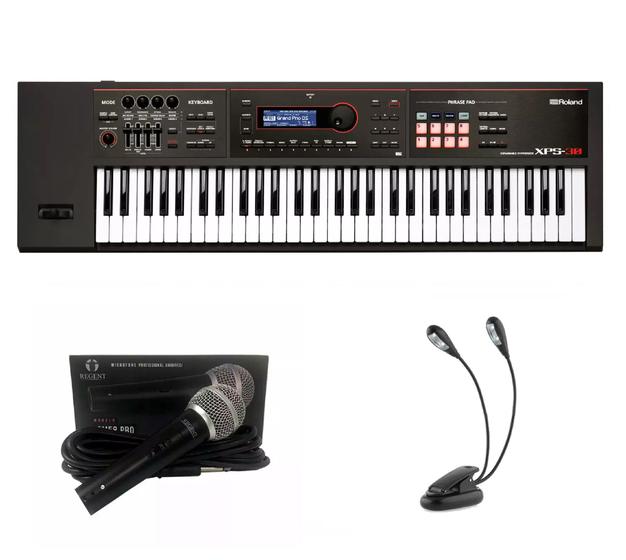 Imagem de Kit Teclado Roland Xps30 com Microfone e Luminária