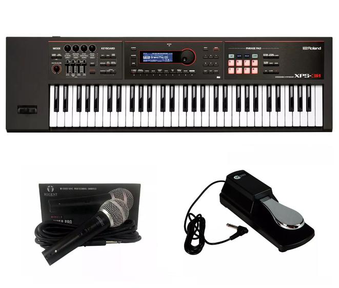 Imagem de Kit Teclado Roland Xps30 com Microfone e Pedal Sustain