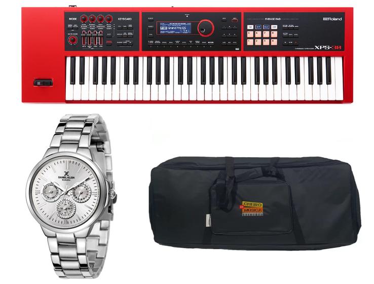 Imagem de Kit Teclado Roland Xps30 Xps-30 RD Bag e Relógio Dk11141-2