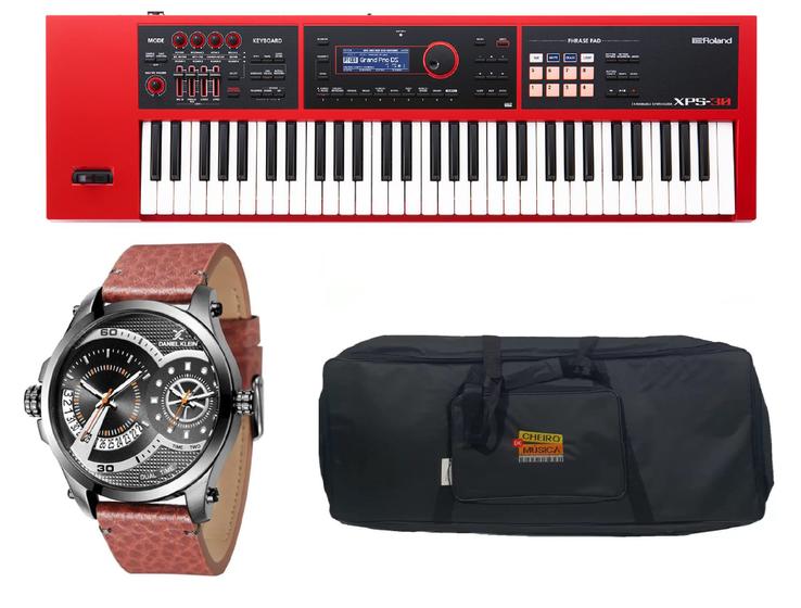 Imagem de Kit Teclado Roland Xps30 Xps-30 RD Bag e Relógio Dk11151-2