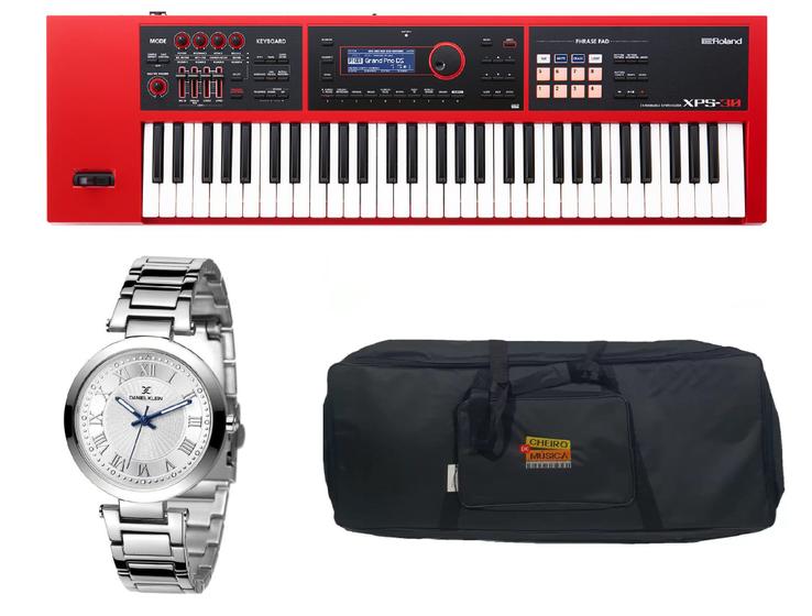 Imagem de Kit Teclado Roland Xps30 Xps-30 RD Bag e Relógio Dk11214-6