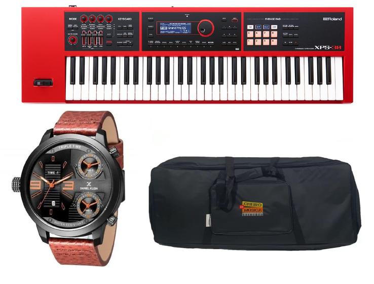 Imagem de Kit Teclado Roland Xps30 Xps-30 RD Bag e Relógio Dk11223-6