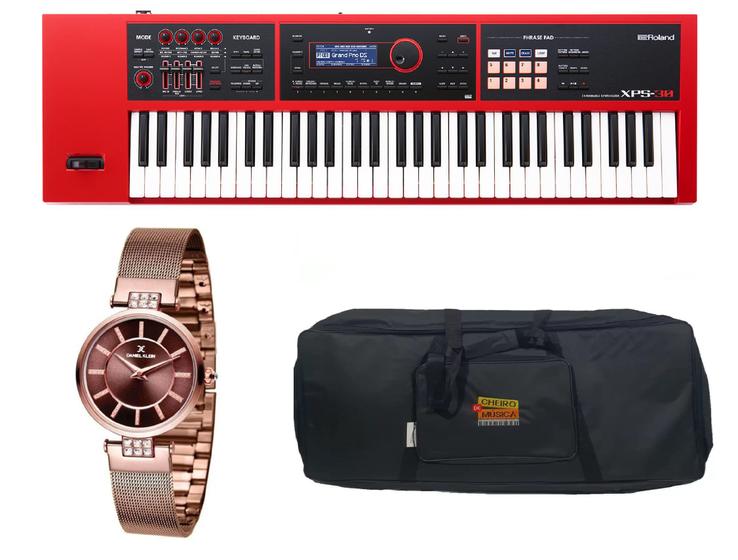 Imagem de Kit Teclado Roland Xps30 Xps-30 RD Bag e Relógio Dk11236-5