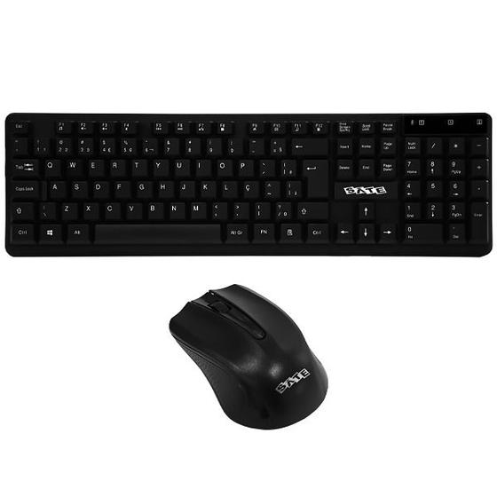 Imagem de Kit Teclado Sem Fio Satellite AK-741G Portugues + Mouse 1.000 Dpi - Preto