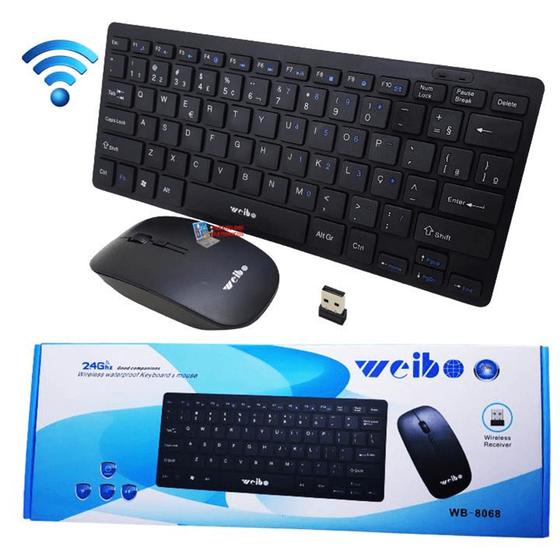 Imagem de Kit Teclado Sem Fio WB 8068 De Design Ultra Fino Acessório Perfeito P Tablet PC Smartphone WB8068