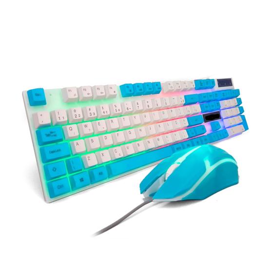Imagem de Kit Teclado Semi mecânico M450 + Mouse LED RGB Colorido Pc Gamer