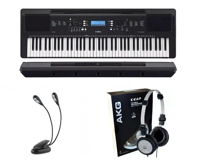 Imagem de Kit Teclado Yamaha Psr Ew310 com Fone K414 e Luminária