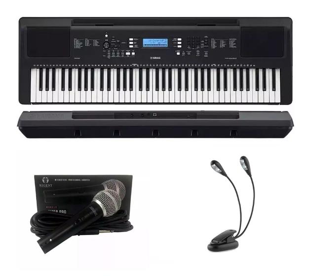 Imagem de Kit Teclado Yamaha Psr Ew310 com Microfone e Luminária
