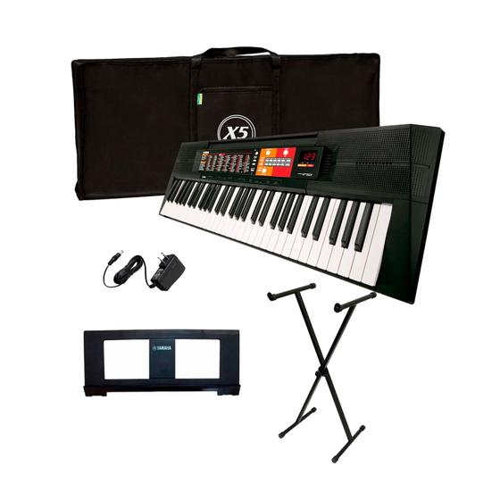Kit Teclado Yamaha PsrF51 com Bag Partitura Fonte e Estante Teclado