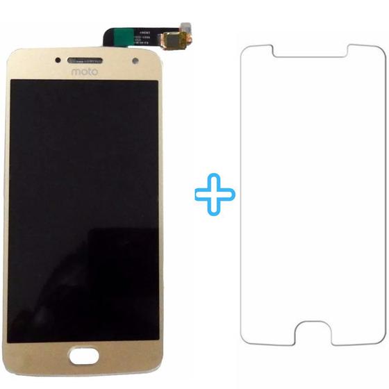 Imagem de Kit Tela Display Lcd Touch Screen Motorola Moto G5 Plus Modelo: Xt1683 Cor: Dourado + Película de Vidro Moto G5 Plus