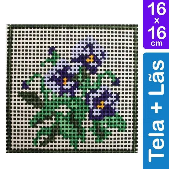 Imagem de Kit Tela para Bordar 16x16 - 3201 Flores