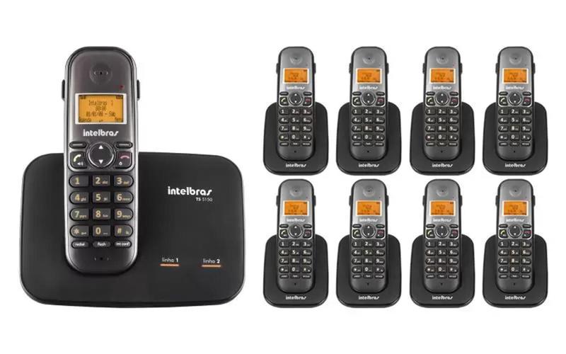 Imagem de Kit Telefone 2 Linhas Fixas Ts 5150 + 8 Ramais Ts 5121 Intelbras