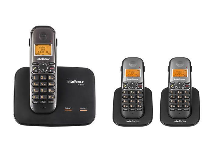 Kit Telefone 2 Linhas Ts 5150 + 2 Ramais Ts 5121 Intelbras Menor preço em Kit Telefone 2 Linhas Ts 5150 + 2 Ramais Ts 5121 Intelbras
