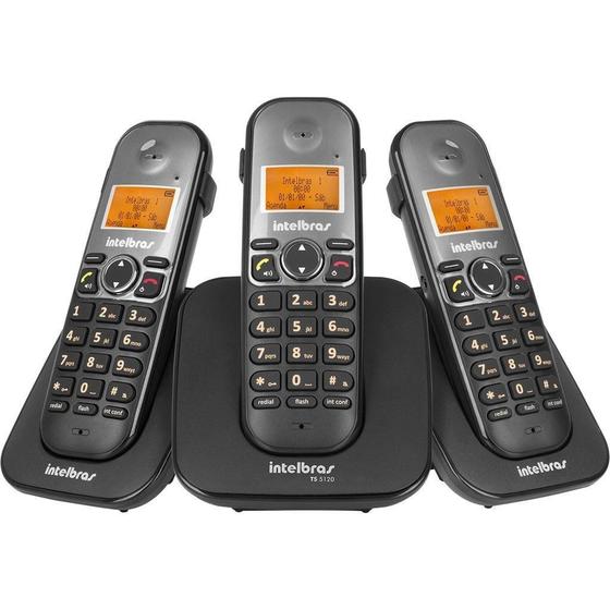 Imagem de Kit Telefone Sem Fio Com 2 Ramais Ts 5123 Intelbras Dect 6.0