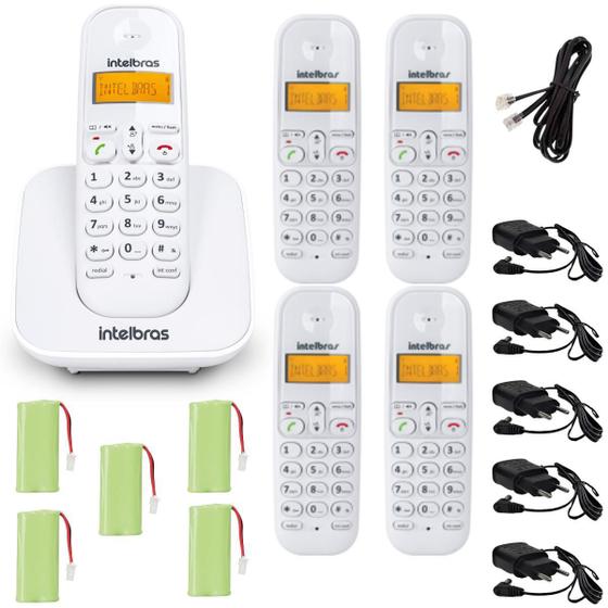 Imagem de Kit Telefone Sem Fio Ts 3110 Branco Com 4 Ramal Intelbras Homologação: 20121300160