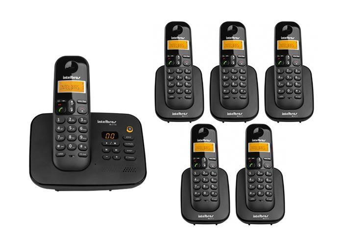 Imagem de Kit Telefone Sem Fio Ts 3130 + 5 Ramais Ts 3111 Intelbras