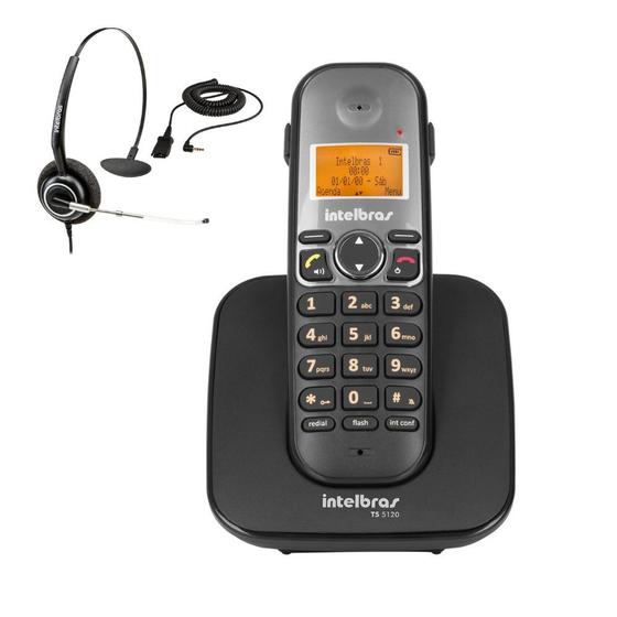 Imagem de Kit Telefone Sem Fio TS 5120 Com Headset THS 55 Intelbras