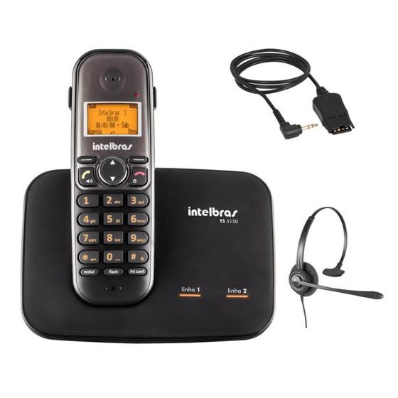 Kit Telefone Sem Fio TS 5150 Com Headset THS 55 Intelbras Aparelhos