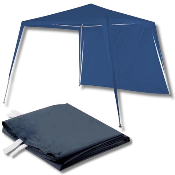 Imagem de Kit Tenda Dobravel Trixx 3m X 3m Base e Topo + 1 Parede Lateral Azul  Nautika 