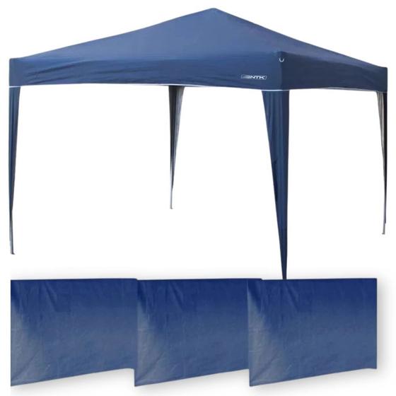 Imagem de Kit Tenda Dobravel Trixx 3m X 3m Base e Topo + 3 Paredes Laterais Azul  Nautika 