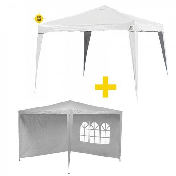 Imagem de Kit Tenda Gazebo 3x3 Mts Base e Topo + 4 Paredes Laterais Branca  Bel