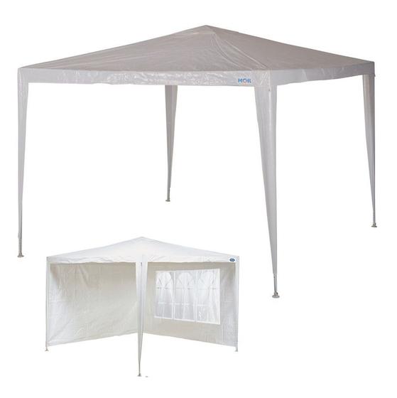 Kit Tenda Gazebo Rafia 3x3 m + Conjunto 2 Paredes Branco Praia Camping