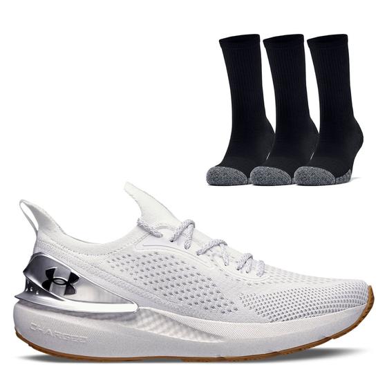 Imagem de Kit Tênis Corrida Masculino Feminino Charged Quicker e Meias 3 Pares -Under Armour