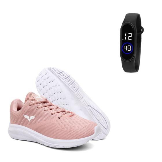 Imagem de Kit Tênis Feminino Academia Treino Trabalho Conforto Exercício Corrida + Relógio Digital