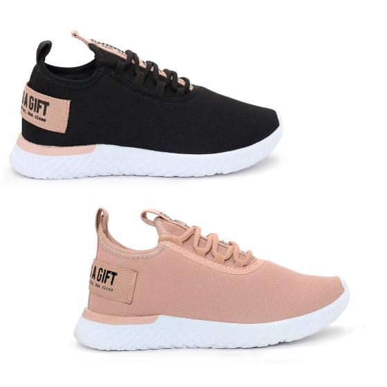 Imagem de Kit Tênis Feminino Para Academia Esportivo Caminhada Combo 2 Pares Lançamento Bf Shoes