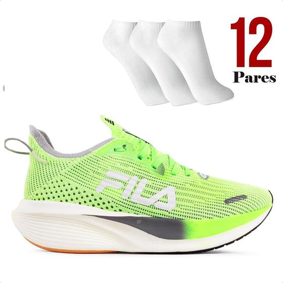 Imagem de Kit Tênis Fila Racer Carbon 2 Masculino + 12 Pares de Meias