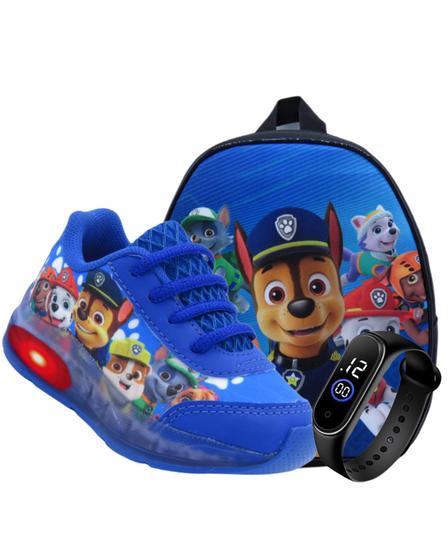 Kit Tênis Infantil Patrulha Canina Com Luz MasculinoMochila Lançamento Menor preço em Kit Tênis Infantil Patrulha Canina Com Luz MasculinoMochila Lançamento