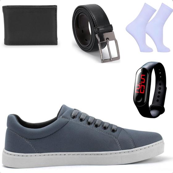 Imagem de Kit Tênis Masculino Sapatenis Polo Casual + Cinto Carteira Meia e Relógio Digital