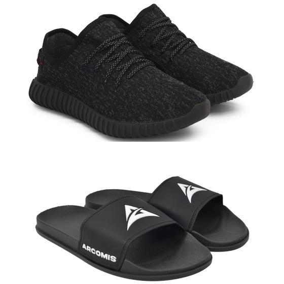 Imagem de Kit Tênis Masculino Super Boost mais Chinelo slide calce fácil