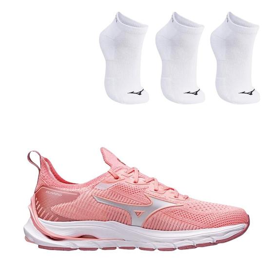 Imagem de Kit Tênis Mizuno Wave Mirai 5 Feminino + 3 Pares Meia Mizuno