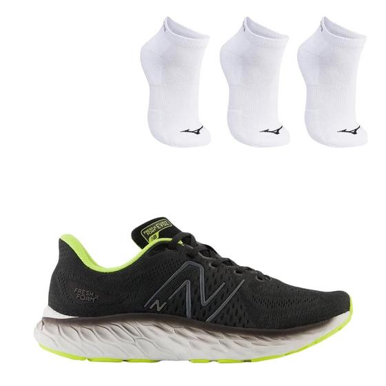 Imagem de Kit Tênis New Balance Fresh Foam X Evoz V3 Masculino + 3 Pares Meia Mizuno